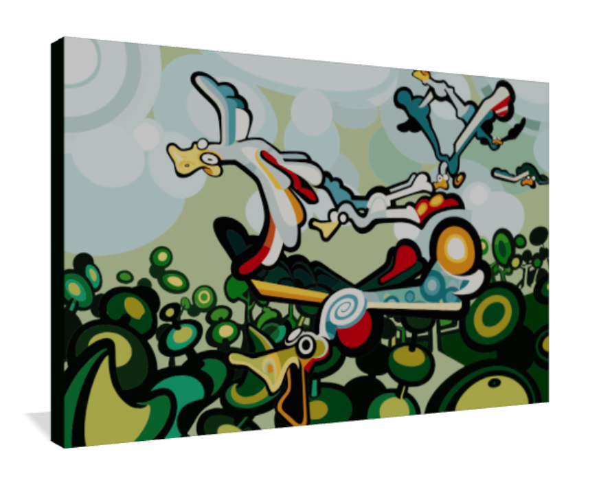 Tree Birds - Giclée Canvas Print