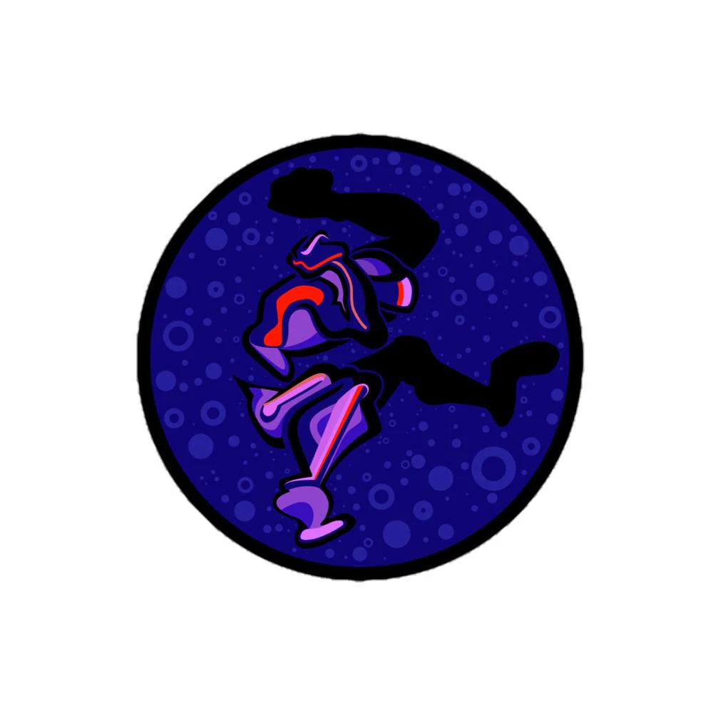 Angry Ape (Blue) - Bubble Free Vinyl Stickers