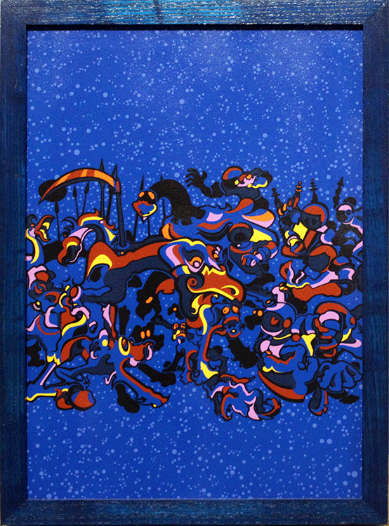 Stripe One, Blue: Framed limited edition print