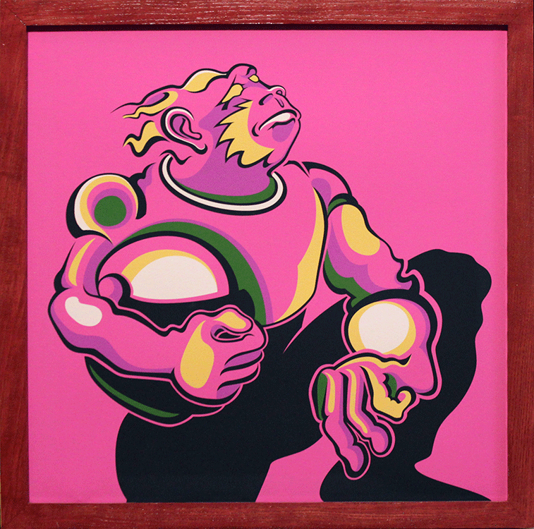 Noble Monkey, Pink: Framed limited edition print