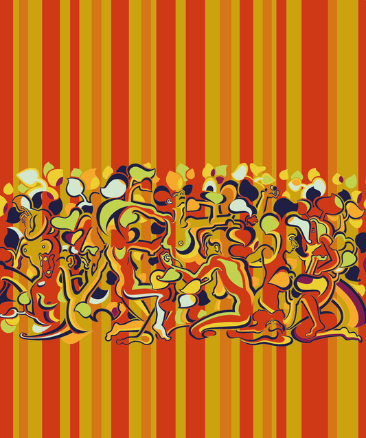 Lady Stripe (Orange) - Vector Print