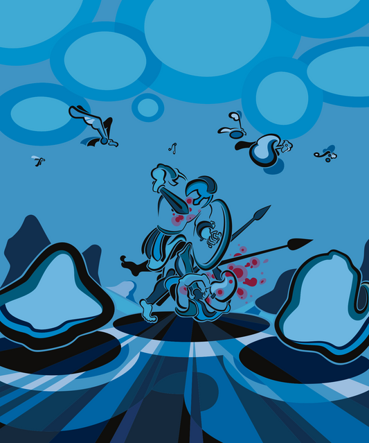 Hoplite (Blue) - Vector Print