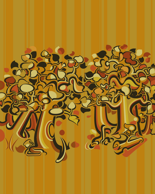 Dark Trees (Yellow) - Vector Print