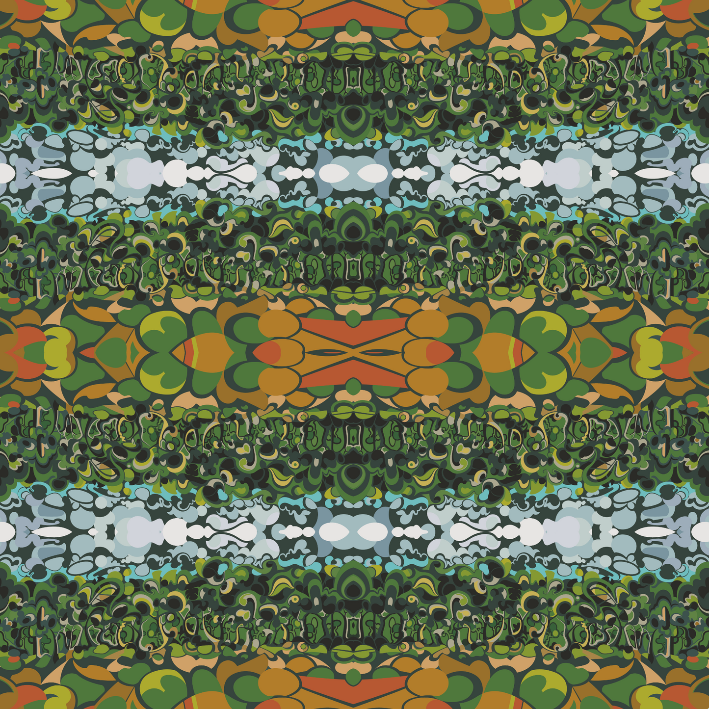 Green Tree Stripe - Wallpaper (Repeating Pattern)