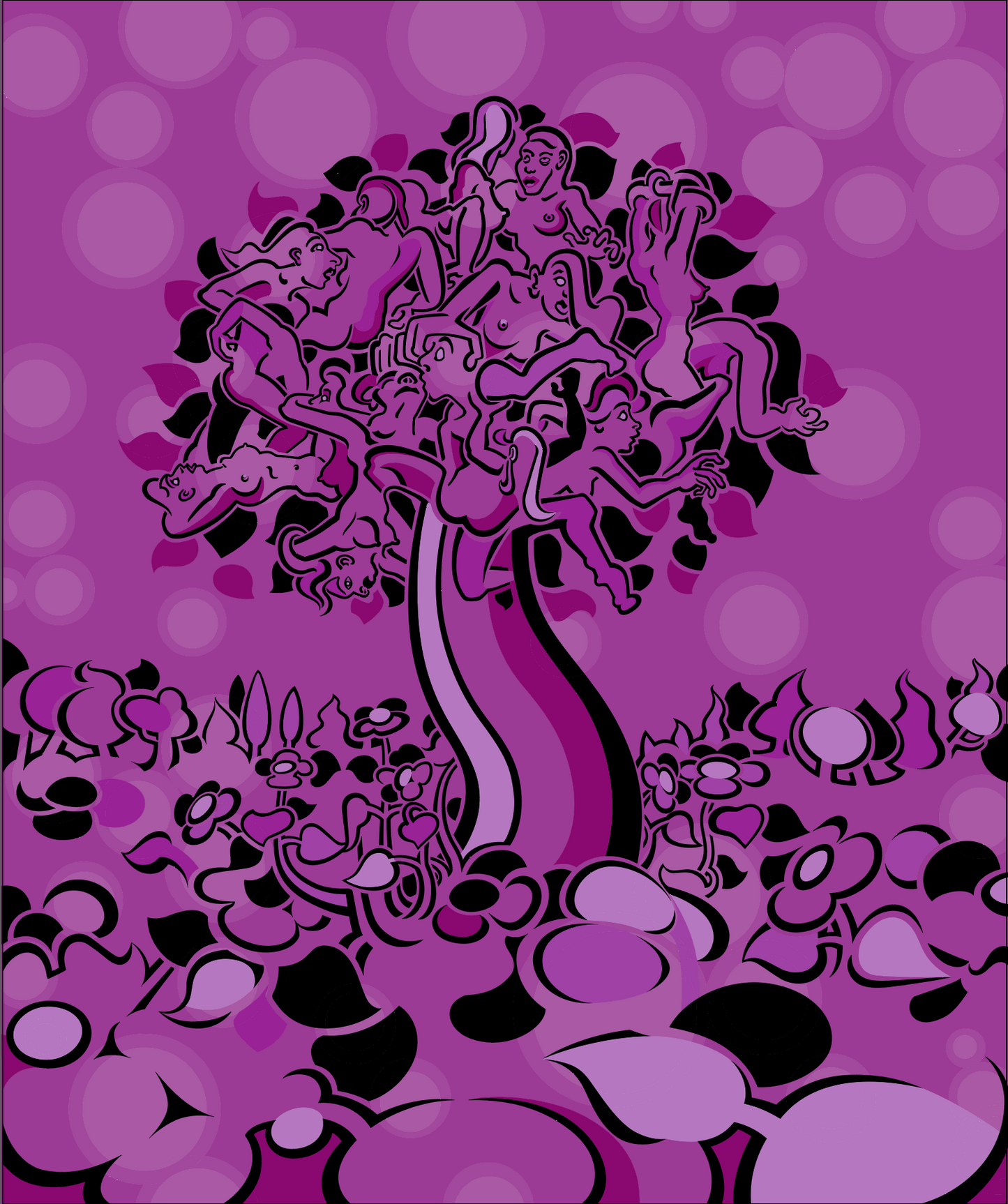 Lady Tree (Fucsia) - Vector Print
