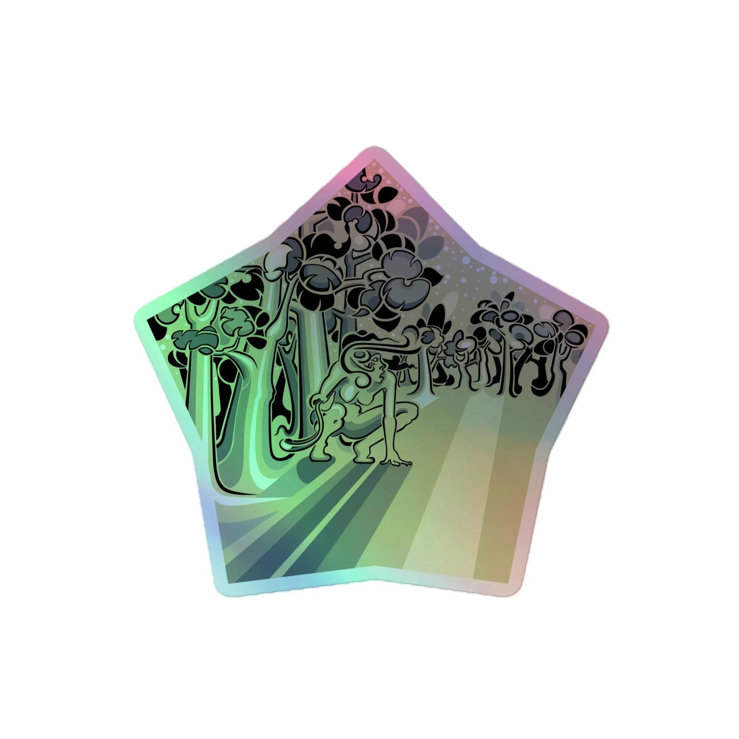 Girl with a Sling - Holographic Vinyl Stickers