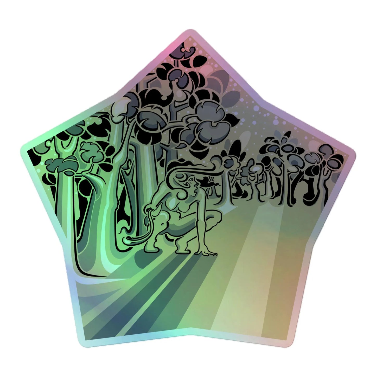 Girl with a Sling - Holographic Vinyl Stickers