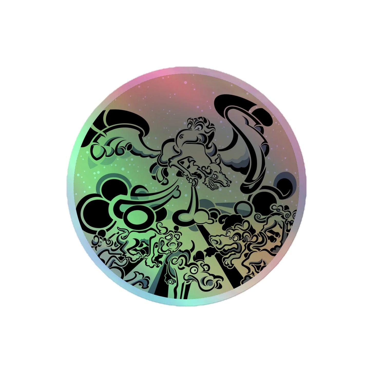Dog Bird - Holographic Vinyl Stickers